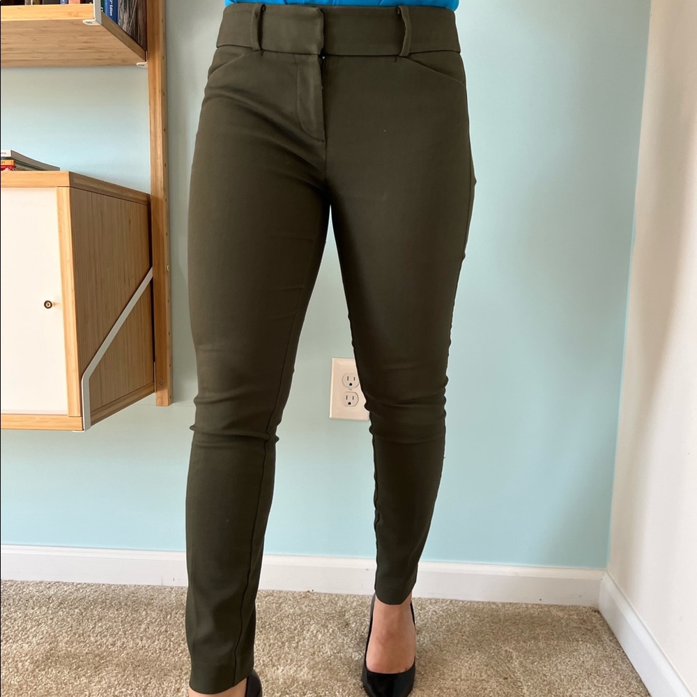 Loft Green Skinny Ankle Chino
